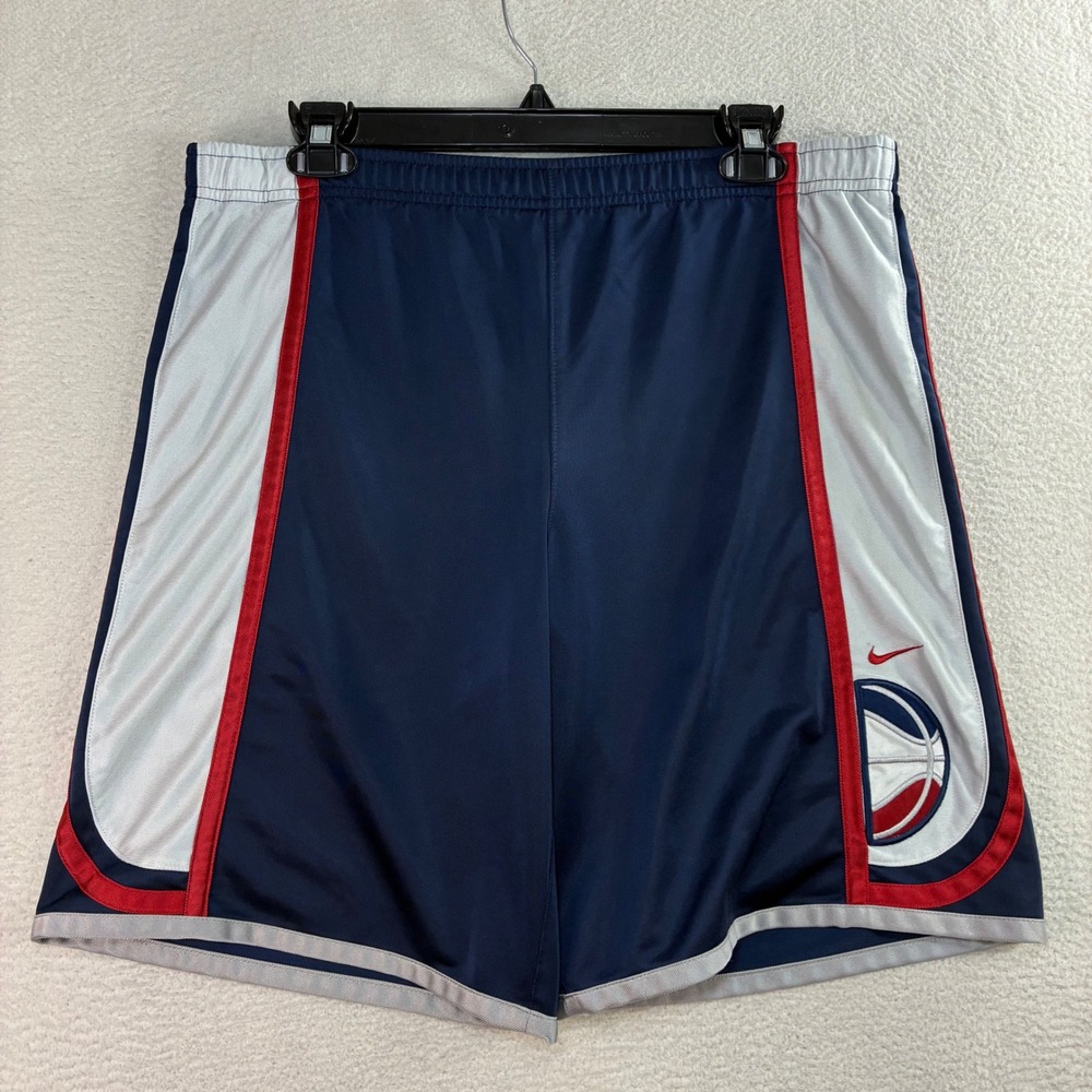 Y2K Nike Baggy Basketball Shorts Men S Blue Red Silky Loose Drawstring Vintage